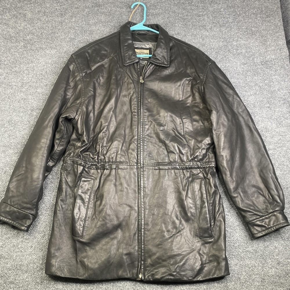 Robert Comstock Endurance Coat Mens 38 Brown Leather Overcoat Thinsulate Lined